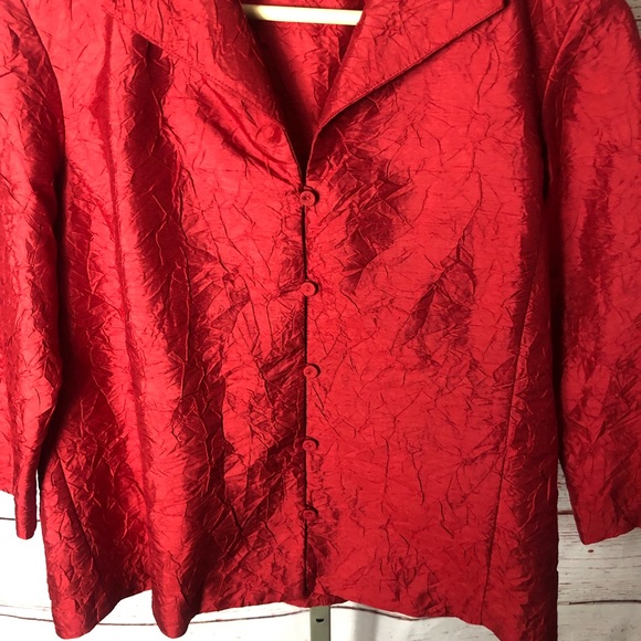 Eileen Fisher Crushed Silk Dupioni Blazer - Picture 2 of 7